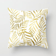 Laden Sie das Bild in den Galerie-Viewer, New Gold Tropical Leaves Kissenbezüge Palm Monstera Agave Print Moderne nordische dekorative Kissen Fall Sofa Couch Dekokissen