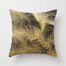 Laden Sie das Bild in den Galerie-Viewer, New Gold Tropical Leaves Kissenbezüge Palm Monstera Agave Print Moderne nordische dekorative Kissen Fall Sofa Couch Dekokissen