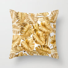 Laden Sie das Bild in den Galerie-Viewer, New Gold Tropical Leaves Kissenbezüge Palm Monstera Agave Print Moderne nordische dekorative Kissen Fall Sofa Couch Dekokissen