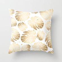 Laden Sie das Bild in den Galerie-Viewer, New Gold Tropical Leaves Kissenbezüge Palm Monstera Agave Print Moderne nordische dekorative Kissen Fall Sofa Couch Dekokissen