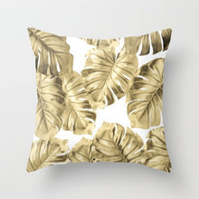 Laden Sie das Bild in den Galerie-Viewer, New Gold Tropical Leaves Kissenbezüge Palm Monstera Agave Print Moderne nordische dekorative Kissen Fall Sofa Couch Dekokissen