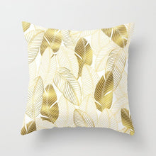 Laden Sie das Bild in den Galerie-Viewer, New Gold Tropical Leaves Kissenbezüge Palm Monstera Agave Print Moderne nordische dekorative Kissen Fall Sofa Couch Dekokissen