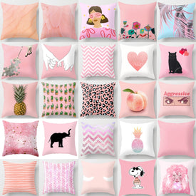 New Nordic Pink Girls Geometric Kissenbezug Hot Creative Pink Patterns Kissenbezug Modern Sofa Couch Dekorative Dekokissen