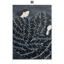 Charger l'image dans la galerie, Abstrait ligne géométrie courbe fille mur Art impression toile peinture moderne nordique affiche galerie mur photo pour salon décor