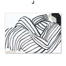 Charger l'image dans la galerie, Abstrait ligne géométrie courbe fille mur Art impression toile peinture moderne nordique affiche galerie mur photo pour salon décor