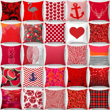 Laden Sie das Bild in den Galerie-Viewer, Neue kreative nordische Geometrie rote Kissenhülle heiße moderne dekorative Kissenhülle Sofa Couch Sitz Polyester 45 x 45 cm Dekokissen