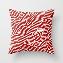 Laden Sie das Bild in den Galerie-Viewer, Neue kreative nordische Geometrie rote Kissenhülle heiße moderne dekorative Kissenhülle Sofa Couch Sitz Polyester 45 x 45 cm Dekokissen