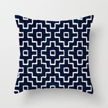 Laden Sie das Bild in den Galerie-Viewer, Blau-weißer Porzellandruck-Kissenbezug, böhmischer Stil, Mandala-Geometrie-Kissenbezug, moderne Mode, Sofa, Stühle, Dekokissen