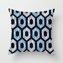 Laden Sie das Bild in den Galerie-Viewer, Blau-weißer Porzellandruck-Kissenbezug, böhmischer Stil, Mandala-Geometrie-Kissenbezug, moderne Mode, Sofa, Stühle, Dekokissen