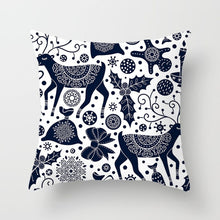 Laden Sie das Bild in den Galerie-Viewer, Blau-weißer Porzellandruck-Kissenbezug, böhmischer Stil, Mandala-Geometrie-Kissenbezug, moderne Mode, Sofa, Stühle, Dekokissen