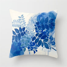 Laden Sie das Bild in den Galerie-Viewer, Blau-weißer Porzellandruck-Kissenbezug, böhmischer Stil, Mandala-Geometrie-Kissenbezug, moderne Mode, Sofa, Stühle, Dekokissen
