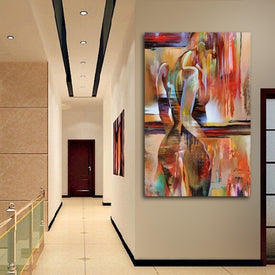 Pintura de lona nórdica para decoración del hogar, imagen de mujer sexual moderna, póster de arte de pared, pintura al óleo de arte minimalista abstracto para dormitorio de niña