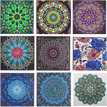 Cargar imagen en el visor de la galería, Kits de mandala de pintura de diamante en forma especial de bricolaje 5D Pintura de arte de diamante de bricolaje punto de cruz para adultos y niños
