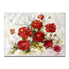 Laden Sie das Bild in den Galerie-Viewer, Abstraktes Gemälde auf Leinwand, handgemalt, Palettenmesser, Blumen, Ölgemälde, modernes Dekorstück, ungerahmt, Blumenbilder, Wandkunst