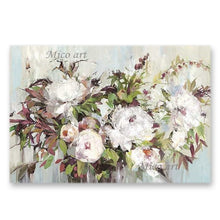 Laden Sie das Bild in den Galerie-Viewer, Abstraktes Gemälde auf Leinwand, handgemalt, Palettenmesser, Blumen, Ölgemälde, modernes Dekorstück, ungerahmt, Blumenbilder, Wandkunst