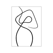 Laden Sie das Bild in den Galerie-Viewer, Abstrakte Linienfigur auf Leinwand, modernes, minimalistisches, minimalistisches Bild, Wandkunst, Heimdekoration, Poster und Druck für Wohnzimmer