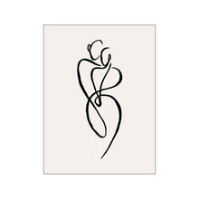 Laden Sie das Bild in den Galerie-Viewer, Abstrakte Linienfigur auf Leinwand, modernes, minimalistisches, minimalistisches Bild, Wandkunst, Heimdekoration, Poster und Druck für Wohnzimmer