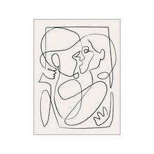Laden Sie das Bild in den Galerie-Viewer, Abstrakte Linienfigur auf Leinwand, modernes, minimalistisches, minimalistisches Bild, Wandkunst, Heimdekoration, Poster und Druck für Wohnzimmer