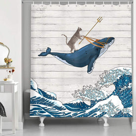 Funny Cat Bath curtain Waterproof Shower Curtains Polyester Cartoon Bath Screen Printed Curtain for Bathroom Home Decor