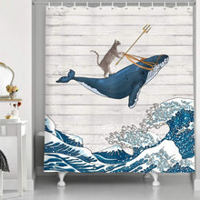 Charger l'image dans la galerie, Drôle chat rideau de bain imperméable rideaux de douche Polyester dessin animé bain écran imprimé rideau pour salle de bain décor à la maison