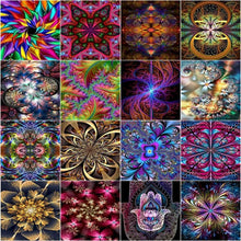 Laden Sie das Bild in den Galerie-Viewer, Ölgemälde Mandala Blume Zeichnung auf Leinwand handgemalte Malerei Kunst Geschenk DIY Bilder nach Zahlen Blume Wohnkultur, Whatarter