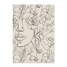 Laden Sie das Bild in den Galerie-Viewer, Abstrakte böhmische Linie Frau Gesichter Blumen Mid Century Poster Leinwand Malerei Wand Kunstdruck Bild Wohnzimmer Wohnkultur