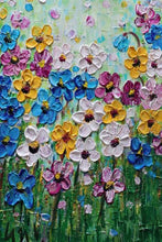 Laden Sie das Bild in den Galerie-Viewer, Abstraktes Aquarell Blau Orange Blume Ölgemälde auf Leinwand Poster und Druckbild Wandkunst Cuadros Home Room Decoration