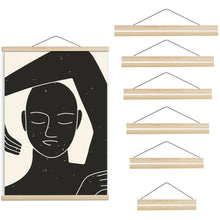 Cargar imagen en el visor de la galería, Colgador magnético de madera de pino para colgar marcos naturales, marco de pintura, marco de fotos, lienzo, arte de pared, marco artesanal
