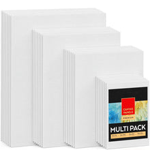 Cargar imagen en el visor de la galería, Tableros de lienzo para pintar, paneles de lienzo en blanco, 100% algodón, suministros de arte para verter acrílico y lienzo de arte de pintura al óleo