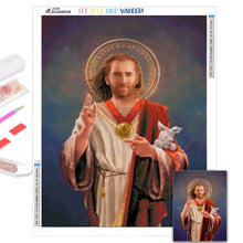 Laden Sie das Bild in den Galerie-Viewer, 5D DIY Diamantmalerei Lustige Jesus Mosaik Handarbeiten Volldiamantstickerei Mit Rahmen Kreuzstich Set Kunstwanddekorativ