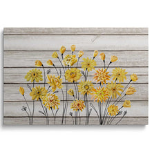 Load image into Gallery viewer, Yellow Flowers Canvas Wall Art Wood Board Background Decor
