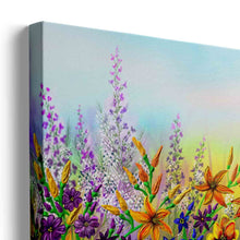 Load image into Gallery viewer, Purple  Yellow Flowers Wall Art Canvas Colorful Floral Print