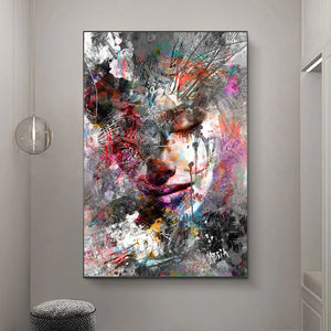 Abstract African Masked Girl Wall Art Canvas Posters Graffiti Posters And Prints Woman Portrait Street Art Pictures Home Decor