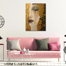 Cargar imagen en el visor de la galería, Portrait Woman In Gold Canvas Art Gustav Klimt Famous Oil Painting Handmade Golden Tears Modern Artwork For Bedroom Wall Decor