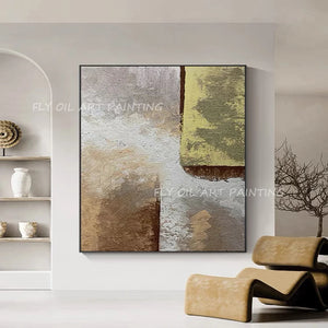 100% de lámina dorada de alta calidad, pintura al óleo hecha a mano sobre lienzo, textura Arte de la pared Decoración, imagen colgante para sala de estar