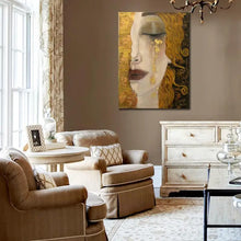 Cargar imagen en el visor de la galería, Portrait Woman In Gold Canvas Art Gustav Klimt Famous Oil Painting Handmade Golden Tears Modern Artwork For Bedroom Wall Decor