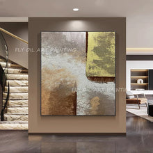 Cargar imagen en el visor de la galería, 100% de lámina dorada de alta calidad, pintura al óleo hecha a mano sobre lienzo, textura Arte de la pared Decoración, imagen colgante para sala de estar