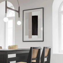 Загрузите изображение в программу просмотра галереи, Современные абстрактные черные и бежевые масляные принты, картина на холсте, настенные художественные постеры, картина для гостиной, украшение для домашнего интерьера