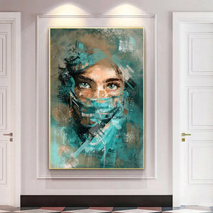 Abstract African Masked Girl Wall Art Canvas Posters Graffiti Posters And Prints Woman Portrait Street Art Pictures Home Decor