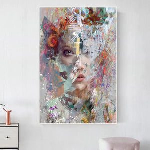 Abstract African Masked Girl Wall Art Canvas Poster Graffiti Poster e stampe Ritratto di donna Street Art Pictures Home Decor