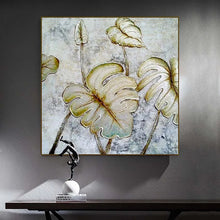Load image into Gallery viewer, handmade oil paintings for living room wall Lotus leaf landscape texture acrylic picture artwork for bedroom home decoration