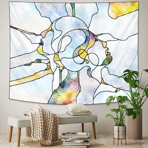 Abstract psychedelic scene line men and women home art decoration Mandala tapestry Hippie Bohemia decorative sheet yoga mat