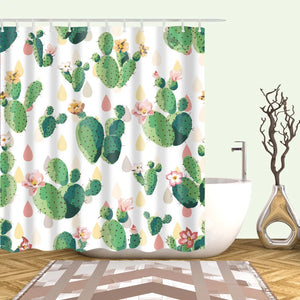 Tropical Cactus Plant Pineapple Shower Curtains Bathroom Curtain Cortina Ducha Frabic Waterproof Polyester Bath Curtain