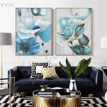 Laden Sie das Bild in den Galerie-Viewer, Wedding decoration pure Hand-painted High Quality Abstract beautiful line flowers Canvas Oil Painting for living room unframed