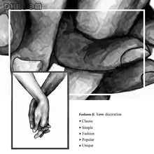 Load image into Gallery viewer, Black White Style Sweet Love Wall Art Canvas Poster Minimalist Hand in Hand Print Painting Picture for Living Room Bedroom Decor