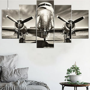 5 piezas cuadro sobre lienzo para pared cartel de avión Vintage decoración del hogar cuadros modulares sala de estar moderna envío gratis