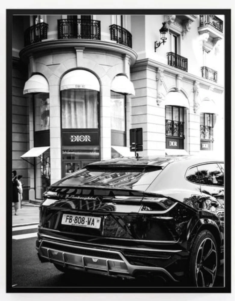 French Sreet Fashion Sports Car Poster Nordic Luxury Brand Shop Wall Art Canvas Painting Modern Black White Pictures for Decor