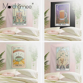 Кофе Таро настенный гобелен винный кот колдовство Уиджа большой настенный гобелен Мандала ткань декор в стиле бохо настенная ткань гобелены