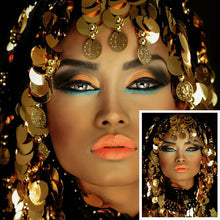 Laden Sie das Bild in den Galerie-Viewer, Afrikanische Frau mit Make-up trägt Pailletten-Kopftuch, Leinwand-Malerei, Poster, skandinavische Wandkunst, Bild, Wohnzimmer, Heimdekoration