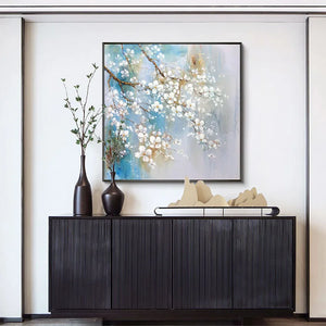 Beaautiful Plum blossom flowers picture pure handmade acrylic oil painting on canvas for living room sofa bedroom no framed